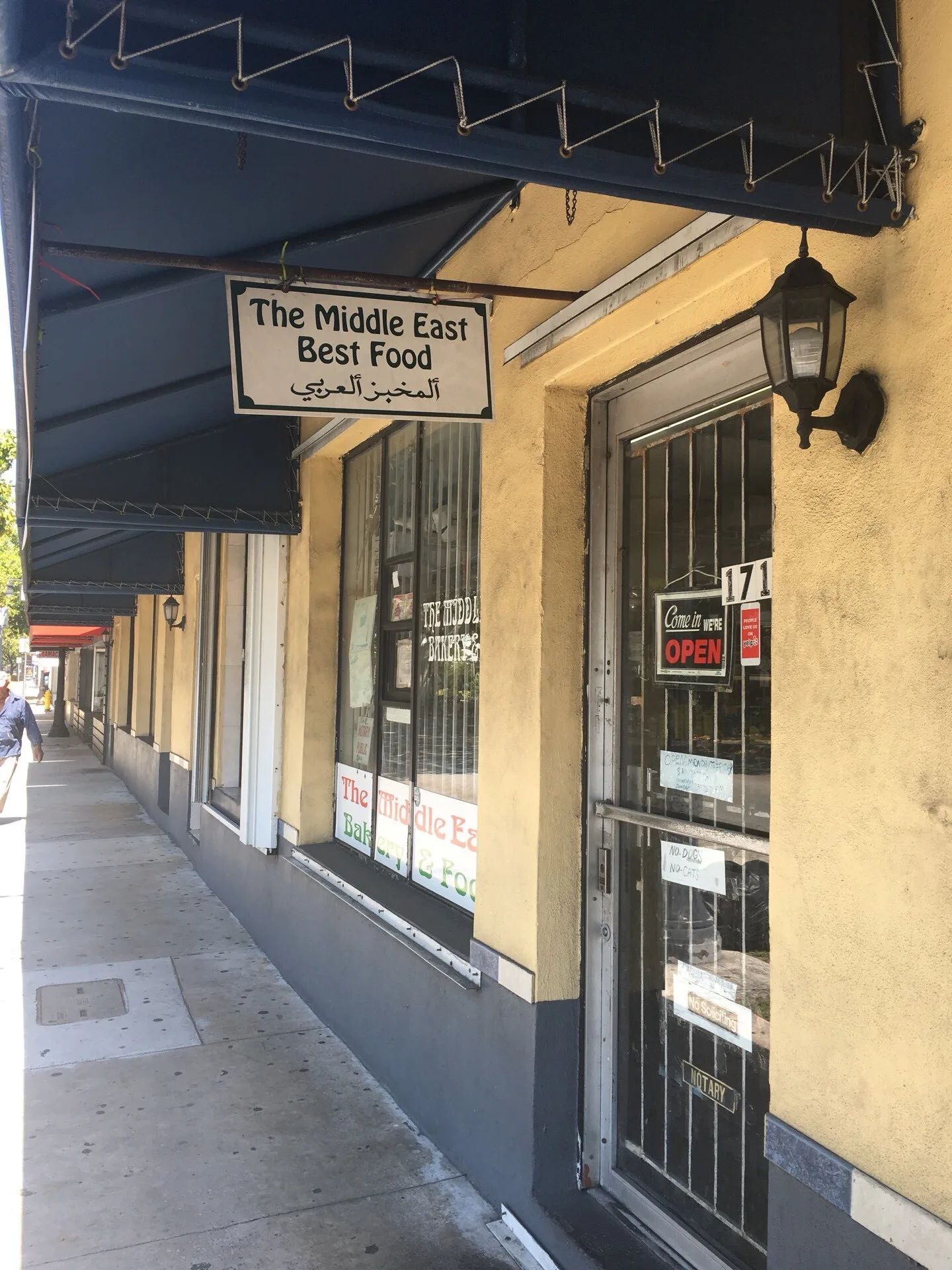 The Middle East Best Food storefront on Coral Way, Miami